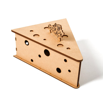 Cheese Wedge Wooden Storage Box with Acrylic Cover | Versatile & Fun Organizer - The Etch Wood