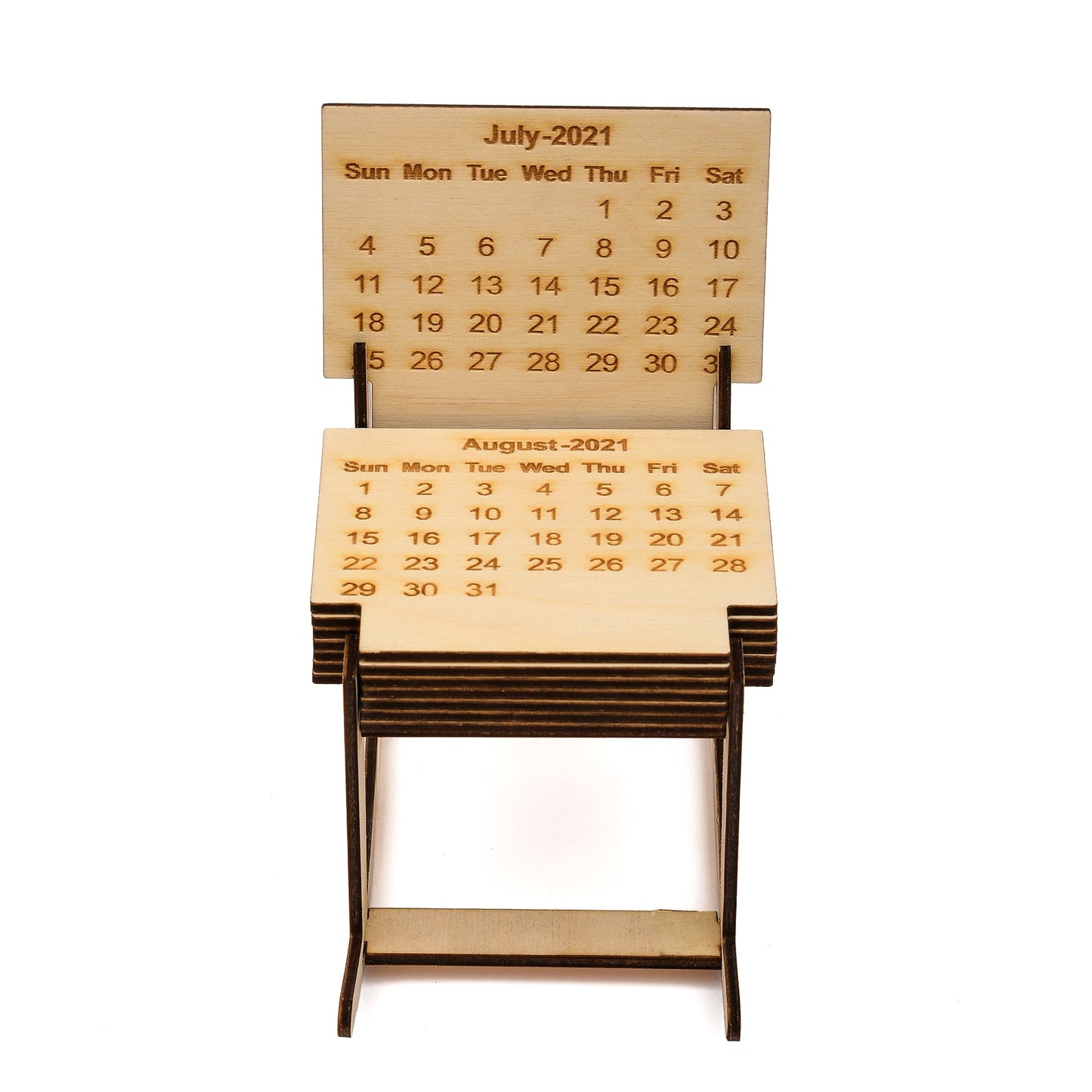 Engraved Wooden Table Perpetual Calendar (Chair) - The Engraved Store