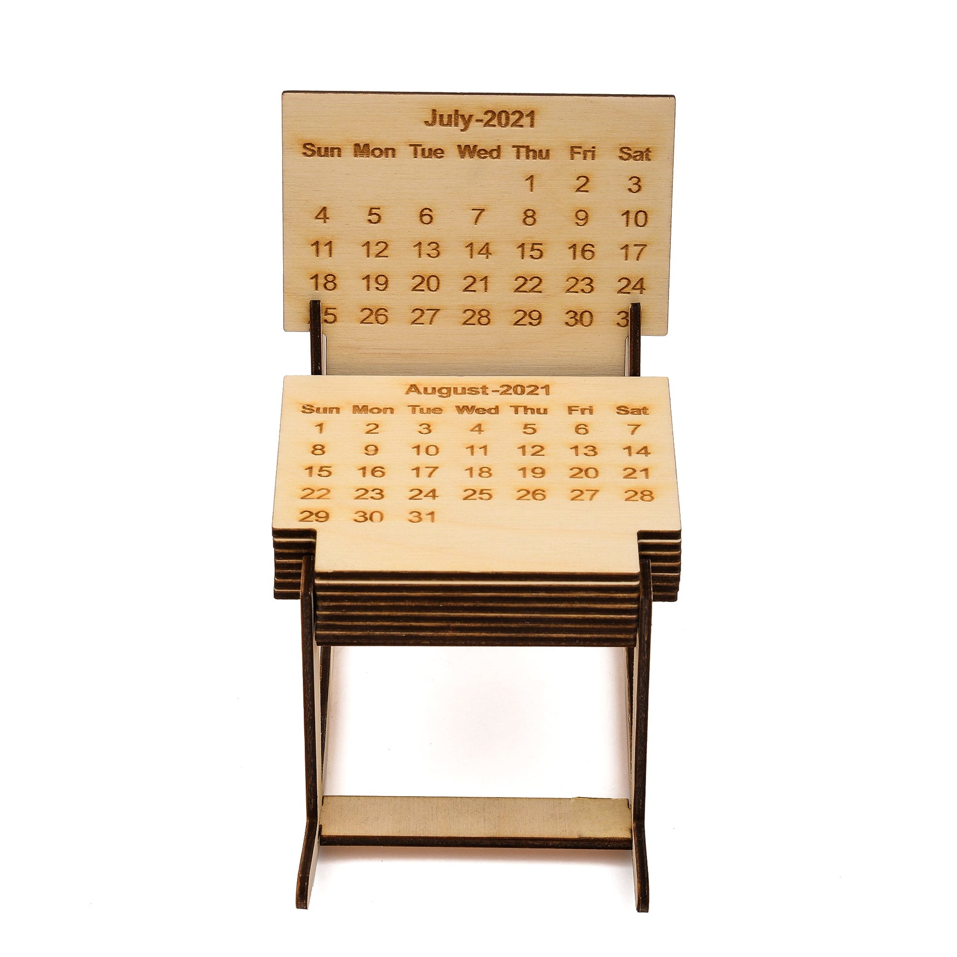 Engraved Wooden Table Perpetual Calendar (Chair) - The Engraved Store