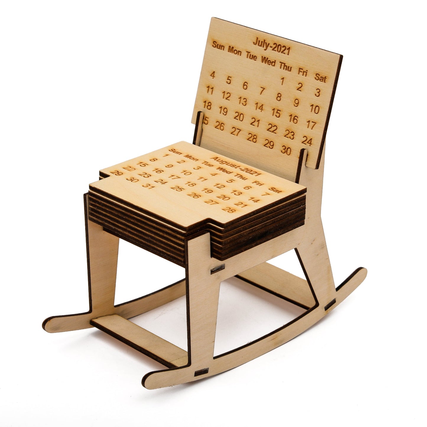 Engraved Wooden Table Perpetual Calendar (Chair) - The Engraved Store