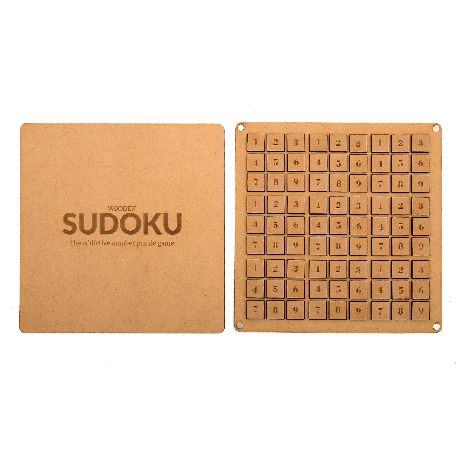 Classic Wooden Sudoku Puzzle Game | Brain Teaser Board Game - The Etch Wood