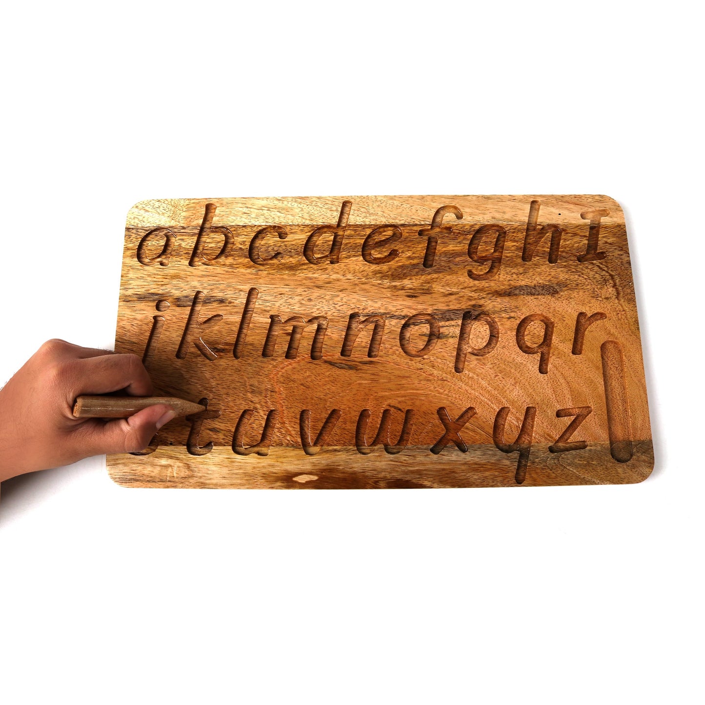 Lowercase Alphabet Tracing Board for Early Learning | Montessori Writing Practice Toy - The Etch Wood