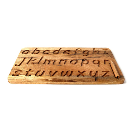 Lowercase Alphabet Tracing Board for Early Learning | Montessori Writing Practice Toy - The Etch Wood