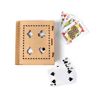 Two Deck Wooden Playing Card Box | Durable Customisable Card Case | Poker, UNO, Rummy Holder - The Etch Wood