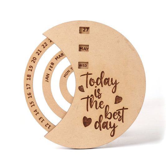 Never Ending Wooden Table Calendar | Perpetual Calendar - The Engraved Store