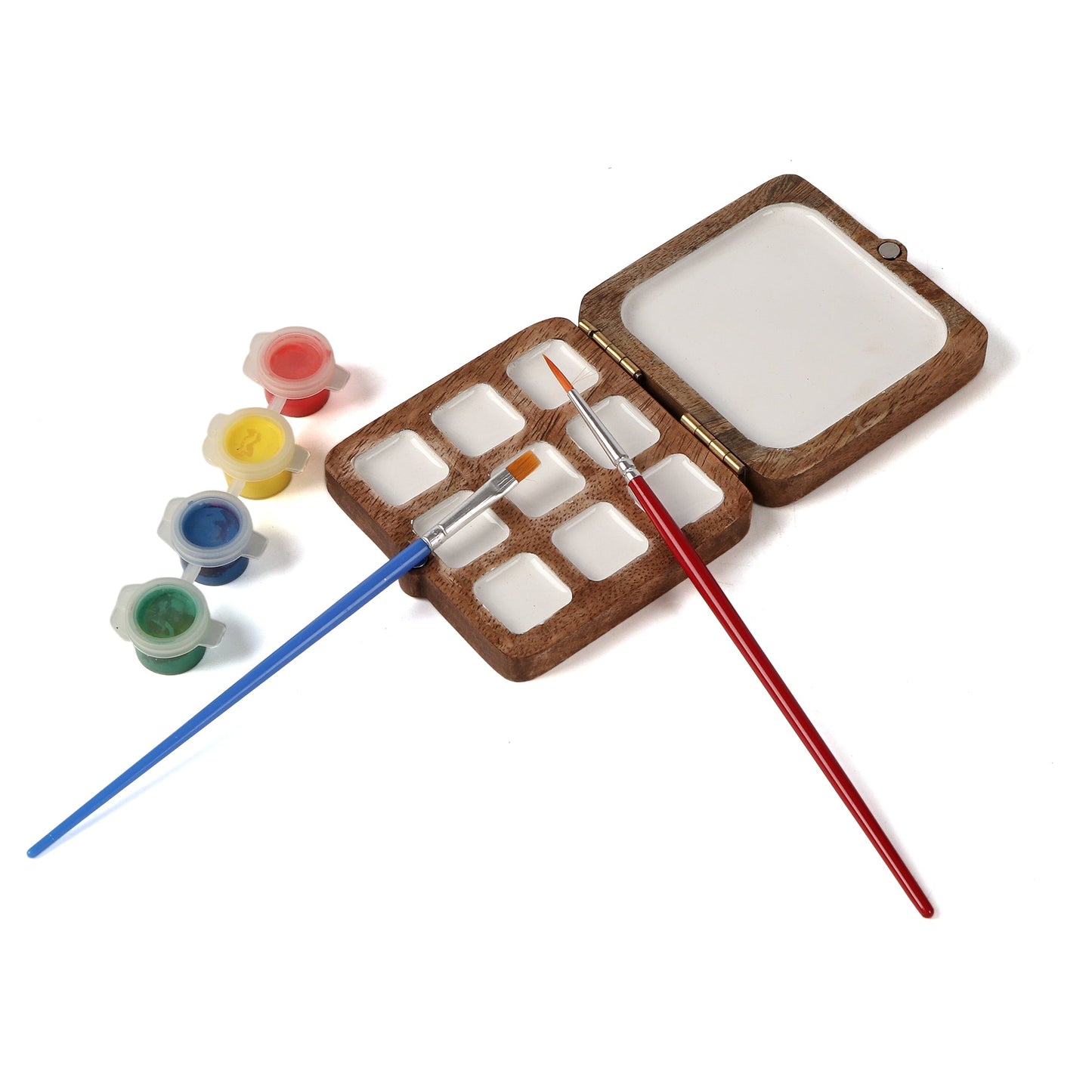 Portable Wooden Colour Mixing Tray (9+1) – Ideal for Painting & Artistic Projects - The Etch Wood